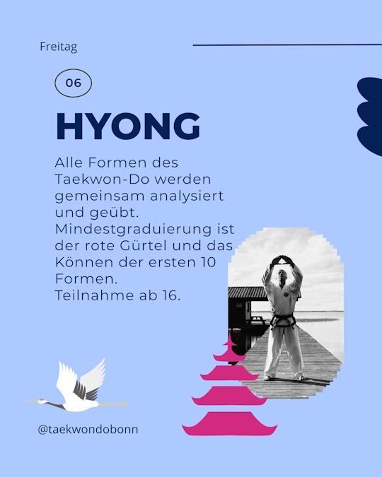 Hyong Formenlauf und Techniktraining im Taekwon-Do