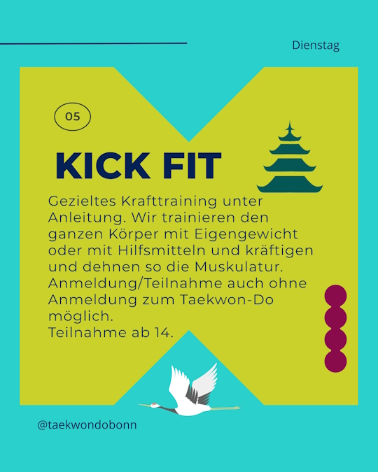 Kick Fit Kraft- und Fitnesstraining im Taekwon-Do Center Bonn