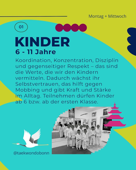 Kinder trainieren gemeinsam Taekwon-Do in Bonn